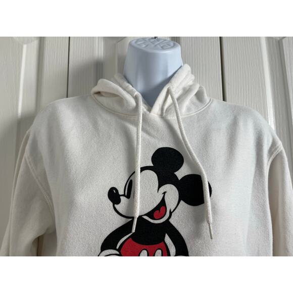 Disney Mickey Mouse Hooded Pullover Sweatshirt Embroidery Front Back Vintage XXS - Picture 3 of 16